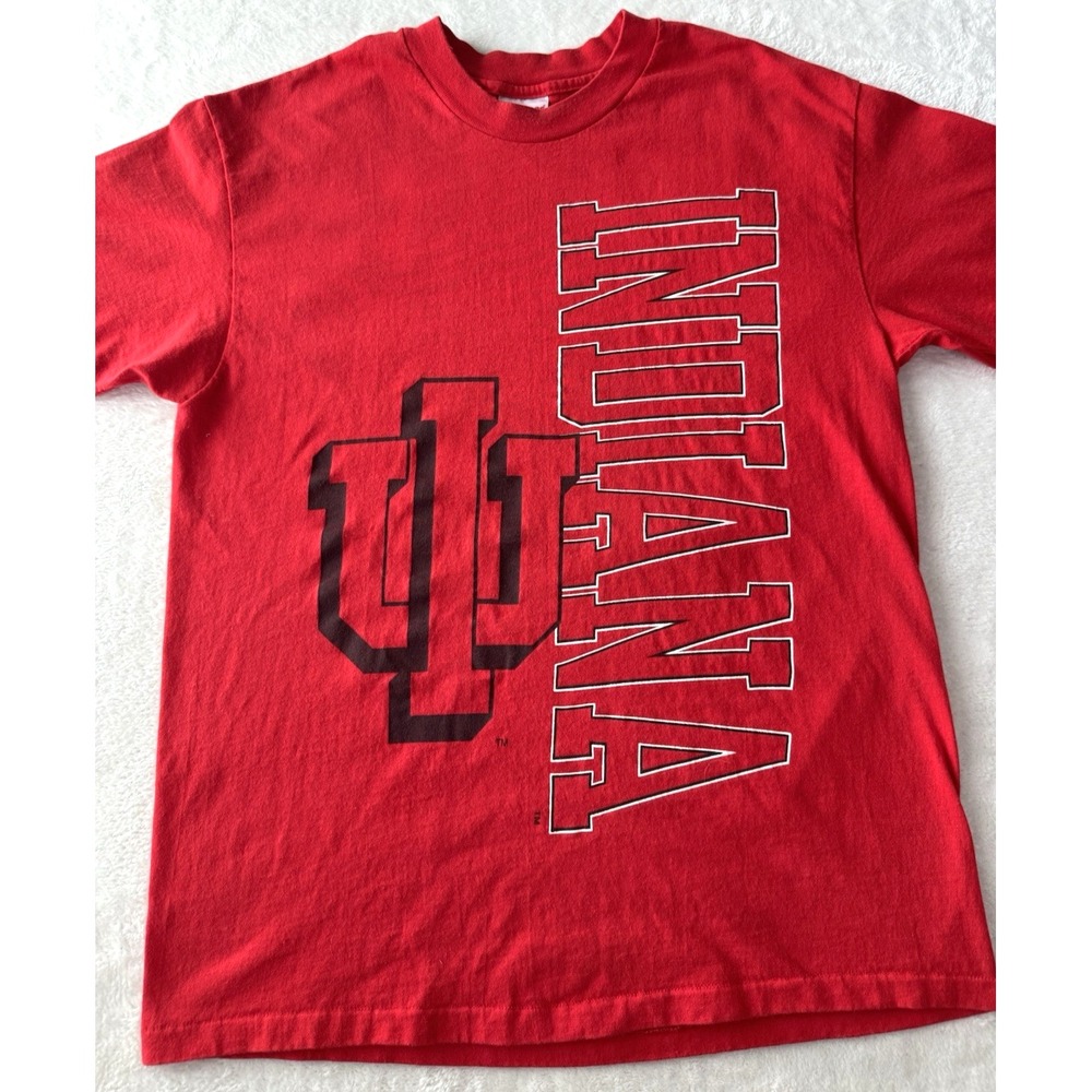 Vtg 90s Indiana Hoosers Shirt XL Hanes Single Stitch Red NCAA Made In USA - Picture 3 of 12